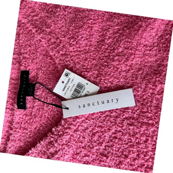 NWT SANCTUARY Fuzzy V Neck Pullover Sweater Women's Large, 12/14 Strawberry - Picture 2 of 5